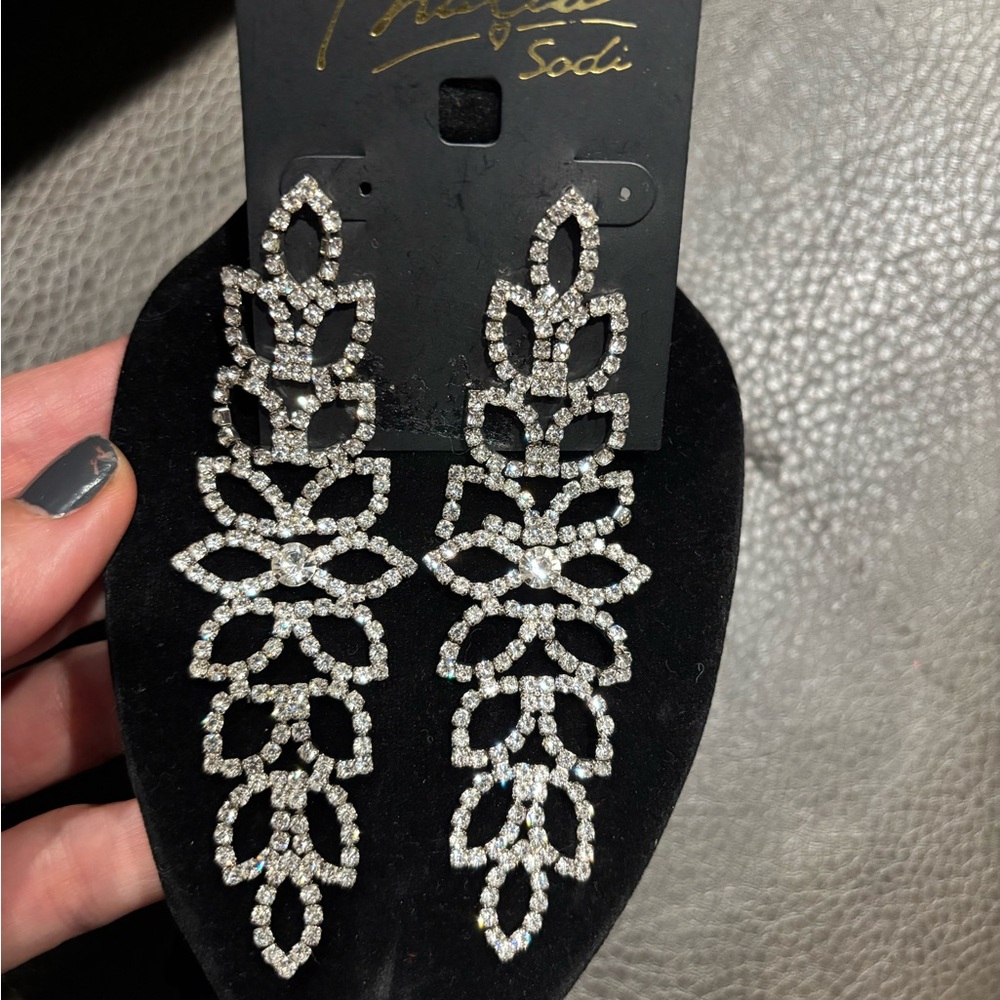 Thalia Sodi Silver Statement Earrings NWT